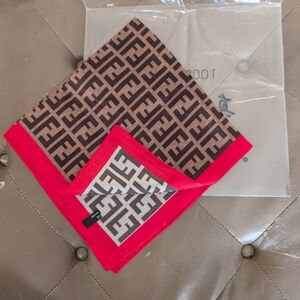 Women's 100% Silk Scarf Brown/Red